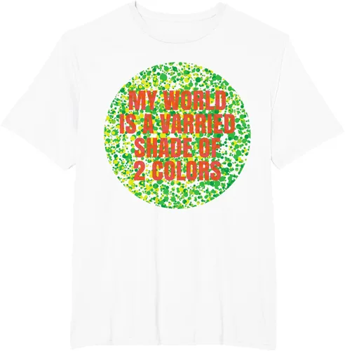 Vista 6 de Camiseta divertida con problemas daltónicos al color, Negro