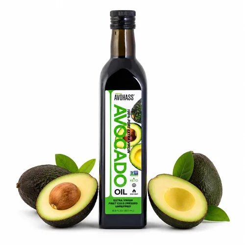 Vista 13 de Aceite de aguacate Avohass orgánico virgen extra Cocina diaria y acabado a 400 F; sabor mantecoso, delicado; sin OMG, Kosher; botella de vidrio