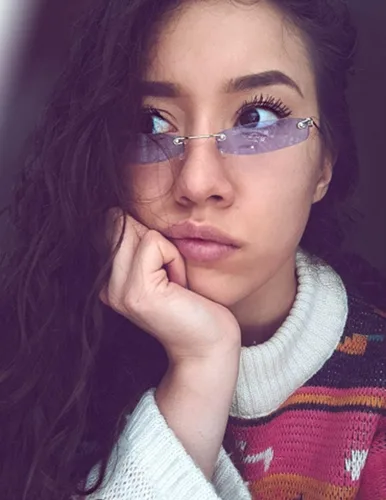 Vista 3 de Gafas de sol para mujer de moda con montura pequeña rectangular