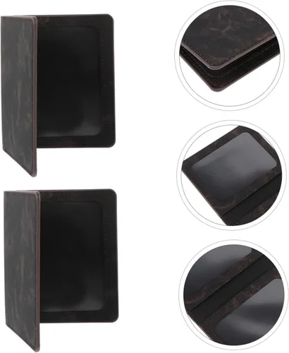 Vista 8 de VALICLUD 2 fundas de almacenamiento portátiles para pasaporte para portón de pasaporte, funda protectora de viaje, negro, tarjetas protectoras