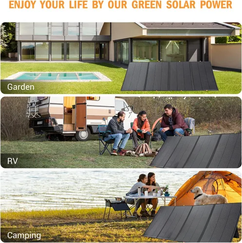 Vista 7 de Panel Solar Portátil de 400W, Panel Solar Plegable de Respaldo de Energía, Cargador Solar de Salida de 36V para Estación de Energía Fuera de la Red
