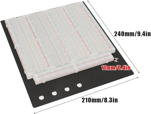 Vista 6 de Joyzan Breadboard, 3220 puntos de amarre Mini placa de prueba de circuito ZY 208 circuito de prueba de puentes módulo de fuente de alimentación