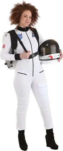 Vista 4 de Women's NASA Patch Astronaut Flight Suit Costume Jumpsuit, Patch, Rib Knit Collar, Front Zipper, Cargo Pocket