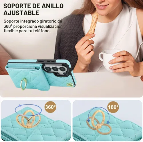Vista 7 de Asuwish Funda de teléfono para Samsung Galaxy S26 Ultra 5G Wallet Cell Cover con protector de pantalla de vidrio templado, correa para la muñeca