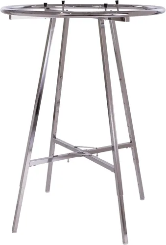 Vista 5 de Econoco Perchero redondo plegable para ropa, pantalla minorista de altura ajustable, acabado cromado
