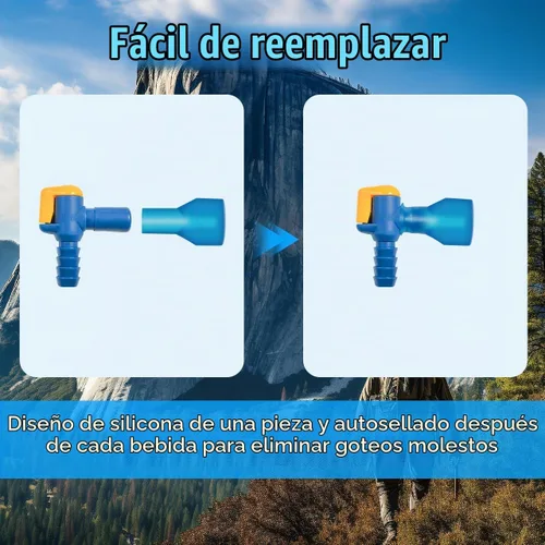 Vista 5 de Válvula de mordida grande de repuesto Boquilla Válvula de vejiga de hidratación de agua, paquete de 4 Azul