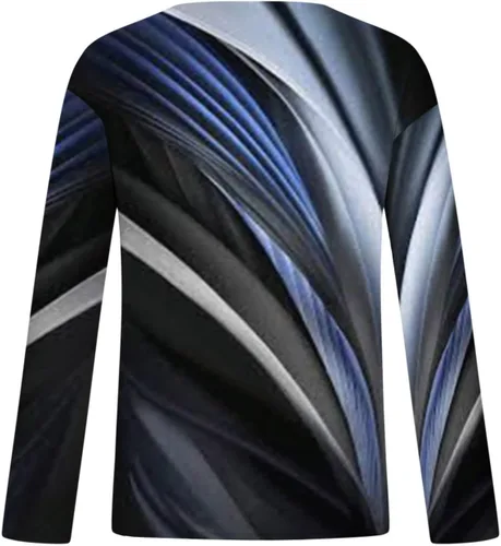 Vista 5 de Men's 3D Printed Graphic Sweatshirts Slim Fit Novelty Pullover Comfy Long Sleeve Blouse Striped Aesthetic Shirts