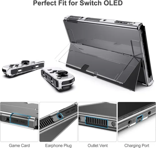 Vista 2 de Paquete de accesorios Switch OLED - innoAura - Paquete de interruptores 18 en 1 con funda para interruptor, funda de juego para interruptor