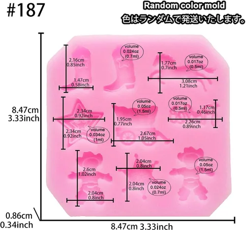 Vista 3 de FUNSHOWCASE Mini molde de silicona para dulces con tema de vaquero del salvaje oeste, para decoración de pasteles, manualidades, arcilla polimérica
