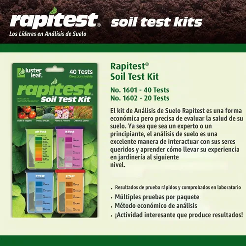 Vista 9 de Kit de prueba de suelo Rapitest para jardines, verduras, flores y céspedes. El probador de suelo diseñado y ensamblado en EE. UU. mide/analiza