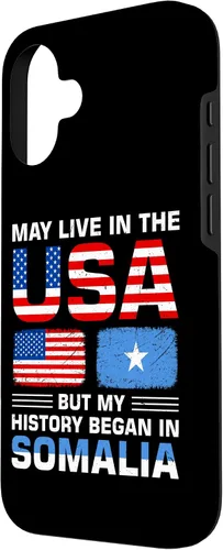 Vista 2 de iPhone 16 USA Flag America Somalia Flag Somalian Roots Country Case
