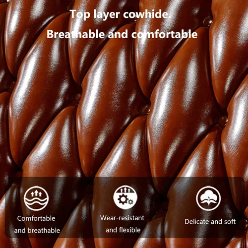 Vista 9 de Sofá de cuero de estilo europeo, madera maciza tallada de gama alta estilo americano sofá villa muebles de sala de estar adecuado para la sala