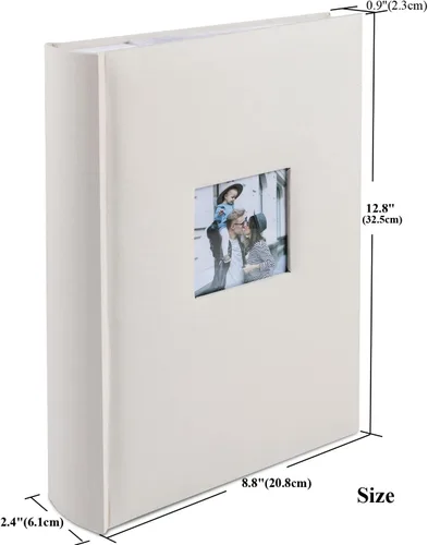 Vista 5 de 1DOT2 Álbum de Fotos 4x6 Capacidad para 402 Fotos con Bolsillos Deslizantes con Memo, Libro de Fotos, Cubierta de Lino, Álbumes de Fotos con Espacio