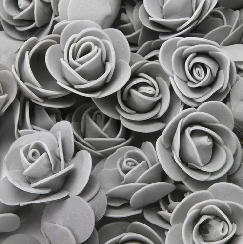 Vista 17 de 500 piezas de mini cabezas de rosas artificiales de espuma de polietileno, flores artificiales hechas a mano, ramo de novia de boda, decoración