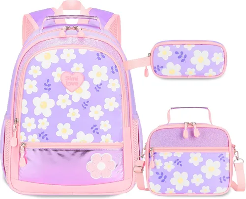 Vista 10 de Juego de mochila de 3 piezas, Arco rojo negro, Escuela