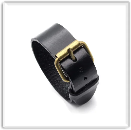 Vista 5 de Xusamss Pulsera de cuero ajustable con hebilla de cinturón punk rock