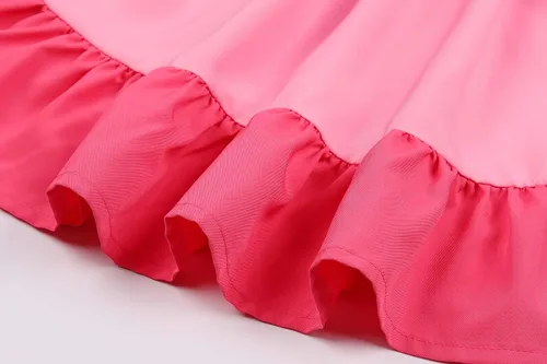 Vista 7 de Disfraz de melocotón para niñas, vestido de princesa con corona para fiesta de Halloween