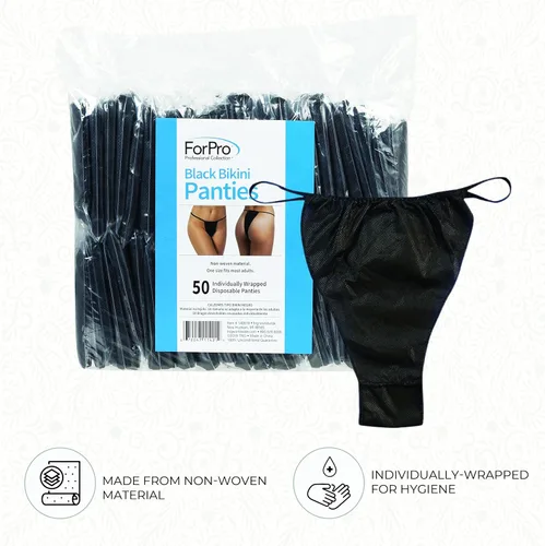 Vista 4 de ForPro Professional Collection Disposable Bikini Panties, Non-Woven Underwear, Individually-Wrapped, One Size Fits Most Negro