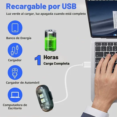 Vista 4 de Flyant Luces estroboscópicas LED inalámbricas con control remoto, 8 colores, impermeable, anticolisión, USB, luz de advertencia, luces inalámbricas