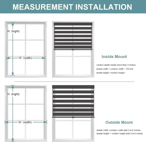 Vista 7 de MYshade Persianas de cebra personalizadas para ventanas, sin cordón, filtrado de luz, control de luz de privacidad para día y noche, fácil