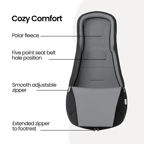 Vista 6 de Mompush Saco y funda para cochecito de invierno Bolsa universal para todas las estaciones para bebé, resistente a la intemperie con forro polar