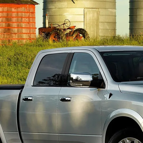 Vista 6 de TOMALL Calcomanías de vinilo para poste de ventana de automóvil compatibles con Dodge Ram 1500 2500 3500 2009-2018, calcomanías de columna de Negro