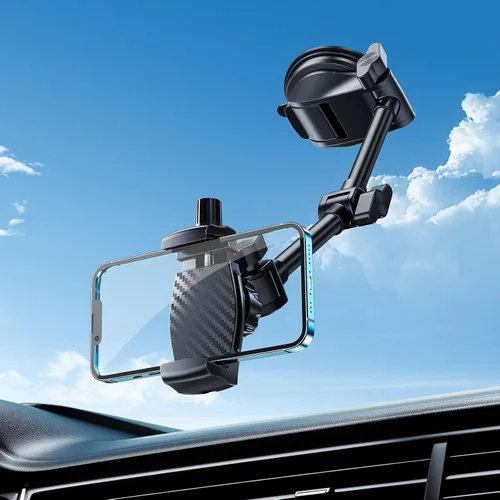 Vista 7 de Soporte para teléfono de automóvil para parabrisas y ventana, grabación de video, filmación de vlogging, multiángulo ajustable y giratorio y sin