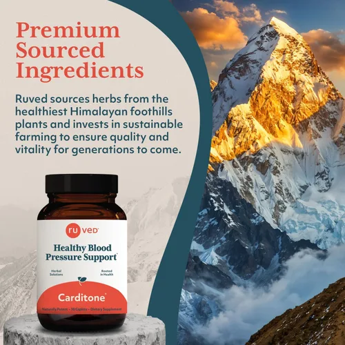 Vista 7 de ruved Carditone - Suplemento natural de salud cardíaca para mujeres y hombres, fórmula BP, apoyo cardíaco holístico con raauwolfia, arjuna, calcio