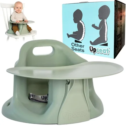 Vista 10 de Upseat El piso ergonómico original para bebé y asiento elevador con bandeja, desarrollado con fisioterapeutas para una postura vertical y un Gris