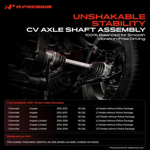 Vista 2 de A-Premium Conjunto de eje de transmisión CV Compatible con Chevrolet Impala 2012-2013, Impala Limited 2014-2016, V6 3.6L, lado del conductor