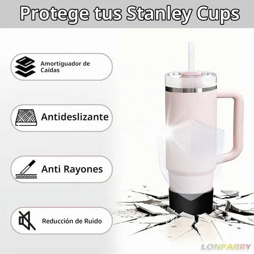 Vista 2 de Paquete de 2 botas de silicona para Stanley Cup 30oz 40oz y Stanley IceFlow Negro (Clear+Black)