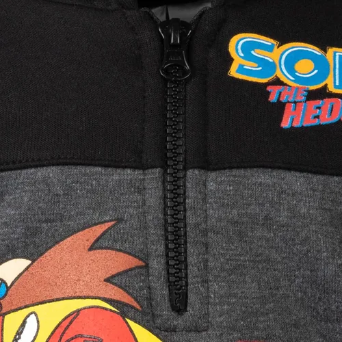 Vista 3 de SEGA Sonic the Hedgehog - Sudadera con capucha de forro polar con media cremallera para niños pequeños a grandes