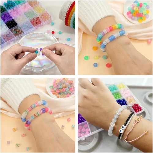 Vista 7 de 12 rollos de cuerda elástica plana de 0.028 in, cuerda elástica para pulseras, collares, cuentas de arcilla, cuentas de pony (10 colores)