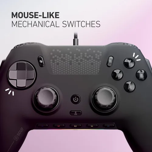 Vista 4 de SCUF ENVISION Wired PC Gaming Controller - Five Remappable G-Keys - Remappable Back Paddles - iCUE Compatible - Black