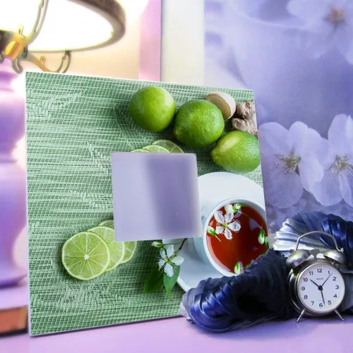 Vista 3 de Limas frescas Jengibre Taza de té de hierbas cítrico con espejo enmarcado en la pared Impreso Alimentos Arte Cocina Decoración del Hogar Regalo