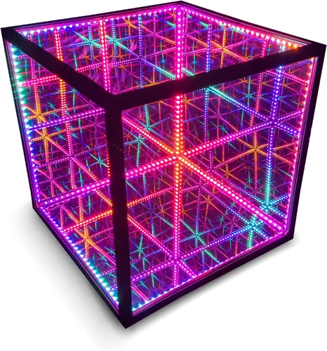 Vista 11 de La Compañía de Iluminación Hyperspace HyperCube Infinity Cube LED Light - Lámpara de Escritorio de Mesa Reactiva al Sonido de 10 Pulgadas - Lámpara
