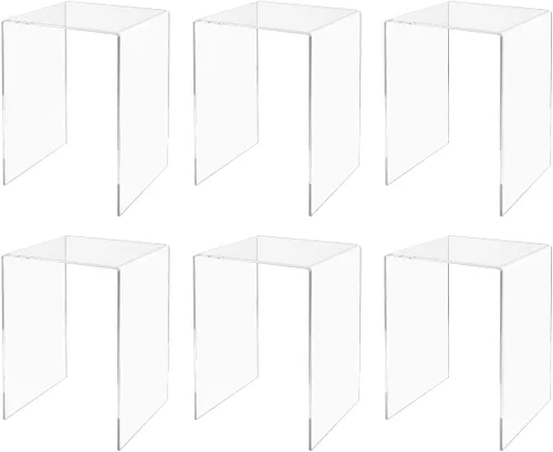 Vista 34 de Marketing Holders Plataforma elevadora de acrílico transparente Pantalla cuadrada de 3 pulgadas de ancho de 3 lados Encimería Escaparate