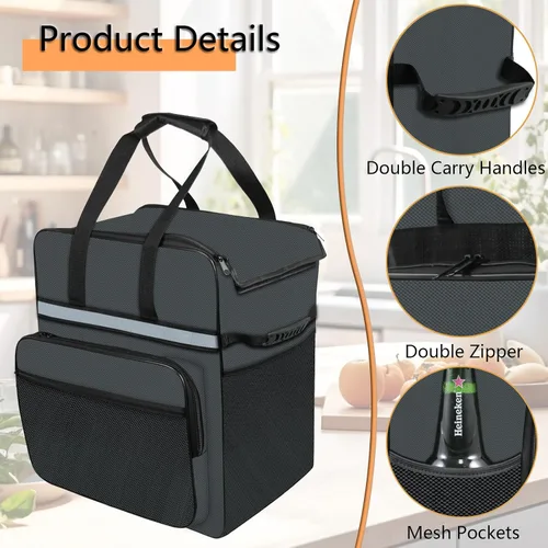 Vista 3 de CREAMi Ice Cream Maker NC701 - Bolsa de transporte para máquina de helados Ninja CREAMi, portátil para exteriores, suave, bolsa de viaje, diseño
