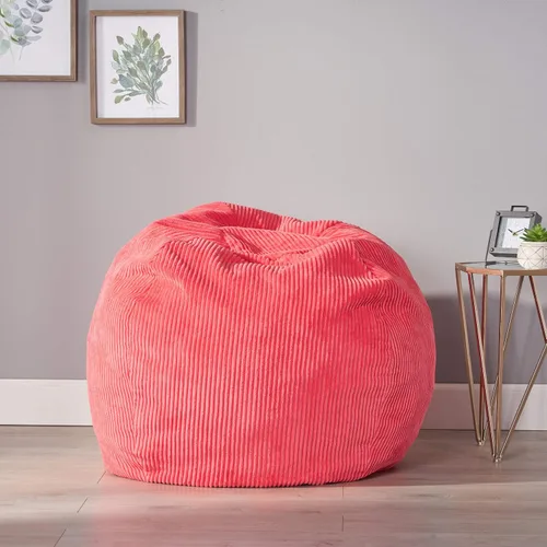 Vista 3 de Christopher Knight Home Samantha - Puf de 3 pies, rosa rosa Rosa rosado