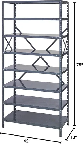 Vista 229 de Quantum QSBU-245BK Heavy Duty Shelving Unit with (7) Shelves and (24) QUS245 Black Bins for Garage Warehouse Storage Distribution 400 lb Load