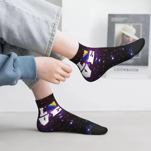 Vista 6 de GDJF Love Bosnia And Herzegovina Flag Heart Ankle Socks Winter Low Cut Sports Warm Breathable Comfort Casual Socks For Mens And Womens 1