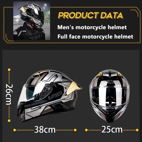 Vista 7 de Cascos de cara completa de motocicleta para hombres y mujeres, cascos aprobados por el DOT para adultos, motocicleta deportes de motor con doble