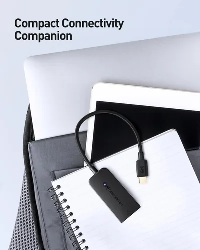 Vista 6 de Cable Matters Adaptador de USB 3.1 Tipo C (USB-C & Thunderbolt compatible con 3 Puertos) a RJ45 Gigabit Ethernet LAN, Negro