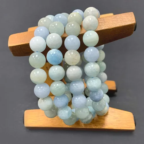 Vista 300 de Gem Avenue Handmade Round Bead Stretch Bracelet Unisex Natural Stone Beaded Jewelry for Men & Women, Elastic Wristband for Daily Wear