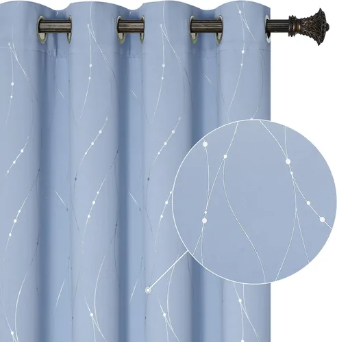 Vista 34 de BUHUA - Paneles de cortinas opacas para sala de estar, cortinas grises con aislamiento térmico, cortinas de ventana para dormitorio - 72 pulgadas