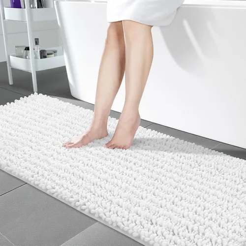 Vista 145 de Yimobra Alfombras de Baño Antideslizantes Lavables - Alfombra de Baño de Chenilla Ultra Suave Absorbente, Alfombra Peluda de Secado Rápido para Negro