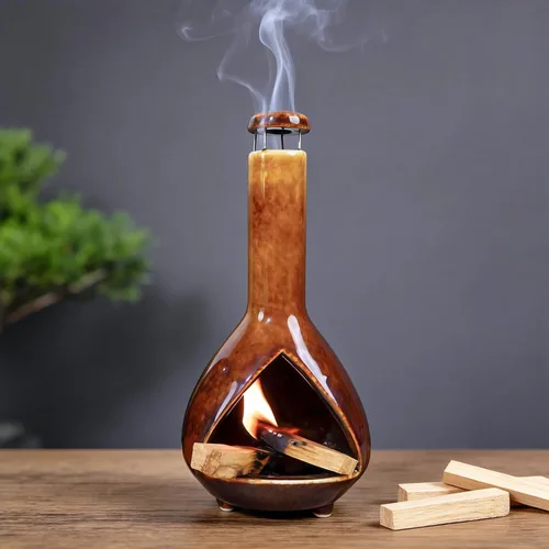 Vista 10 de MOUGIGI Porta Incienso Artesanal de Palo Santo - Quemador de Incienso Cerámico - Tamaño Compacto para Espacio de Meditación - Quema Palo Santo