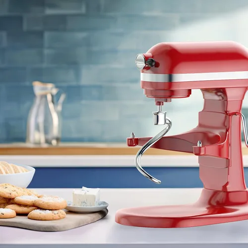 Vista 7 de Gancho de masa en espiral de acero inoxidable para mezcladores de pie Kitchenaid 5Plus y 6QT con sistema de elevación de tazón, gancho de masa