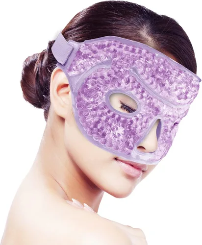 Vista 8 de Mascarilla de ojos de hielo para mujer y hombre, para dormir, reutilizable para terapia caliente y fría para ojos hinchados, círculos oscuros, ojos
