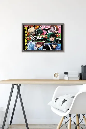 Vista 6 de Trends International My Hero Academia - Póster de pared de cómic, 14.72 x 22.37 pulgadas, versión enmarcada de madera de granero